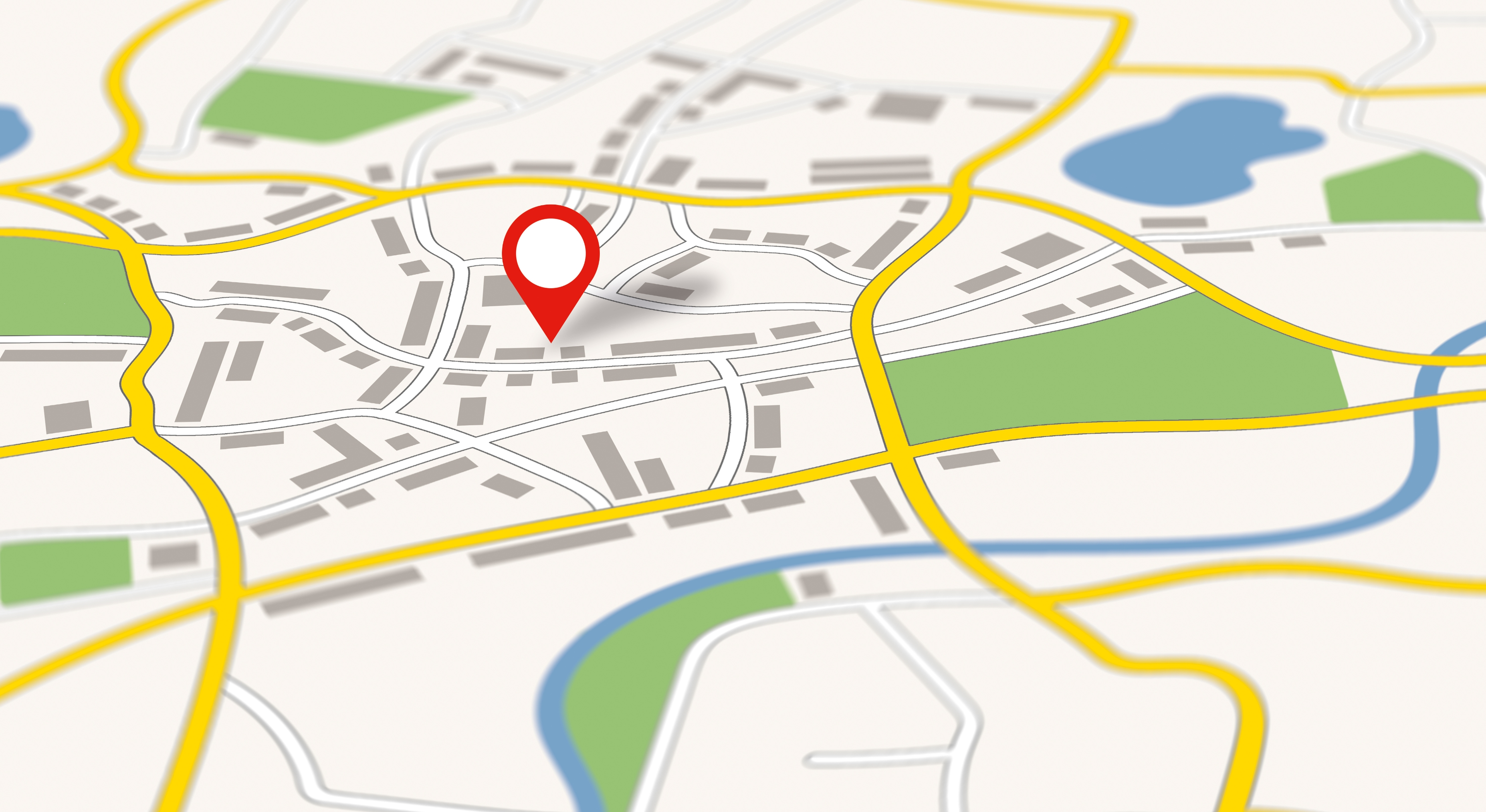 Map with red droplet to mark a location